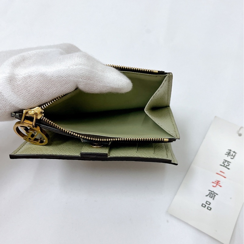 莉亞精品♡LV 對開短夾 綠 二手-13