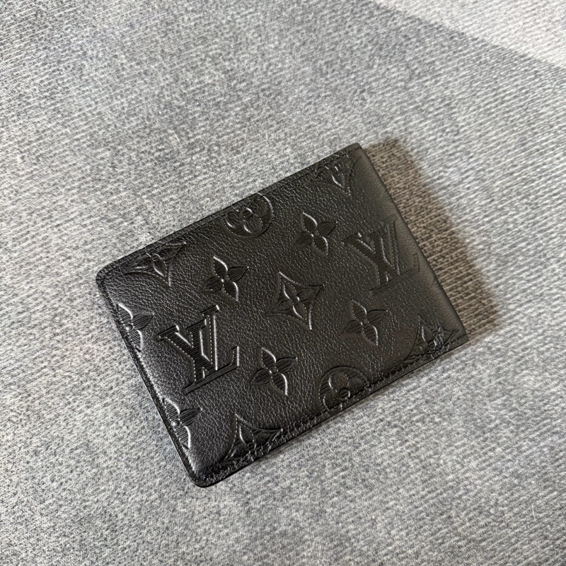 Lv黑色老花壓紋對開短夾(M62901)芯片款-1