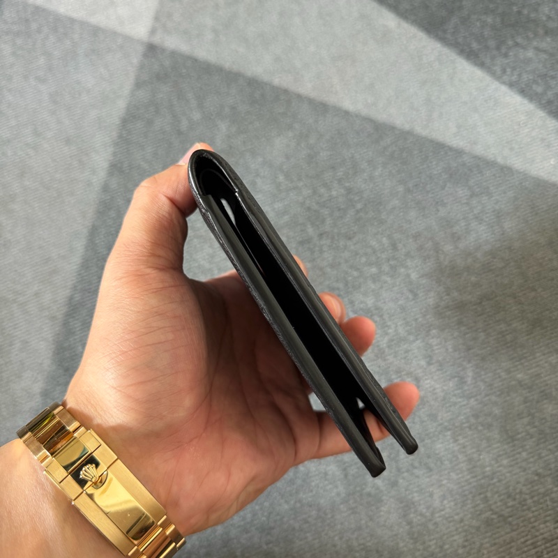 Lv黑色老花壓紋對開短夾(M62901)芯片款-4