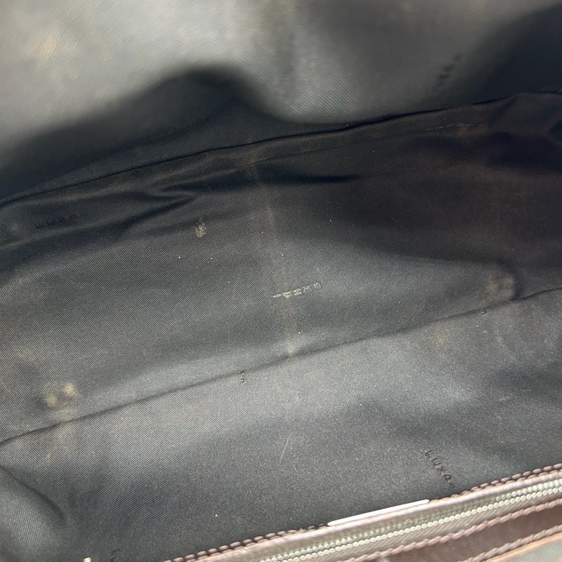 Fendi棕色老花銀扣波士頓手提包-8