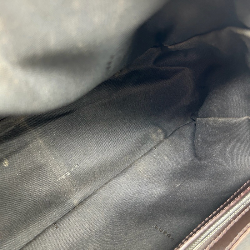 Fendi棕色老花銀扣波士頓手提包-11