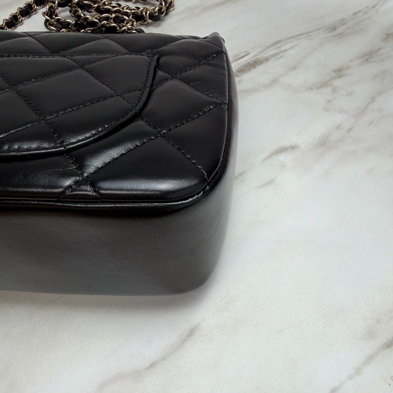 Chanel 24C 提把方胖 手提/斜揹 黑金-5