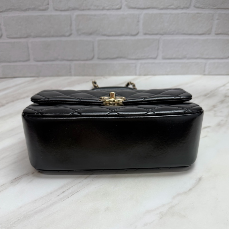 Chanel 24C 提把方胖 手提/斜揹 黑金-9