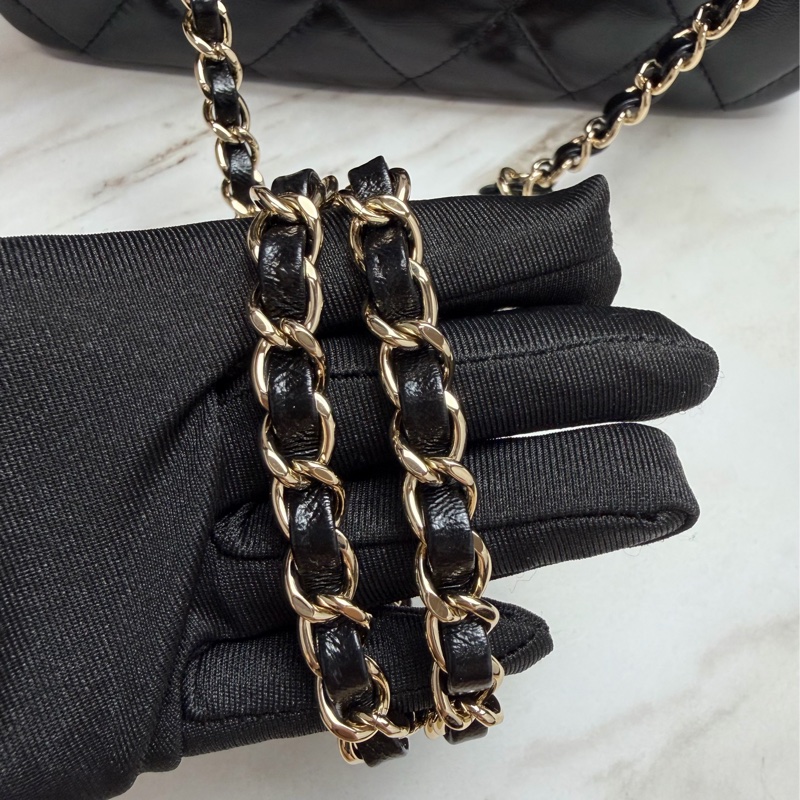 Chanel 24C 提把方胖 手提/斜揹 黑金-14