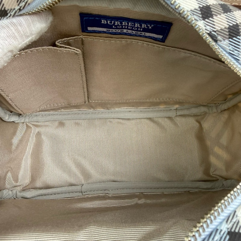 Burberry/博柏利 淺藍色格紋相機包 斜挎包 銀扣-6