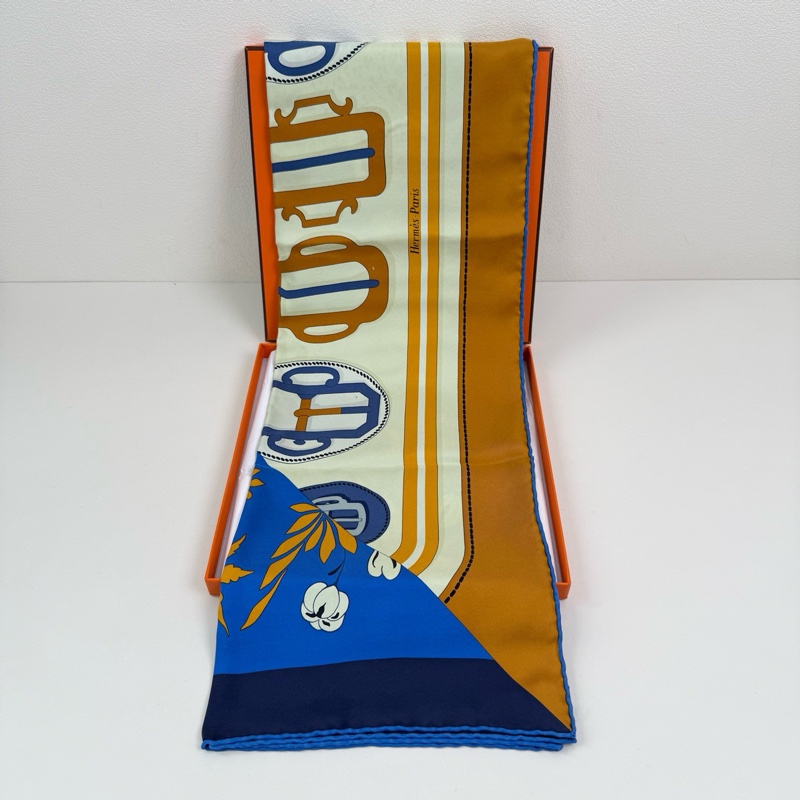 Hermes/愛馬仕 桑蠶絲絲巾-1