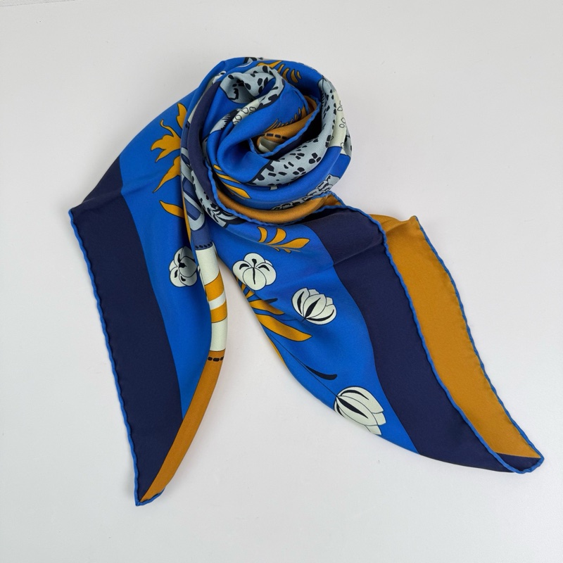 Hermes/愛馬仕 桑蠶絲絲巾-4