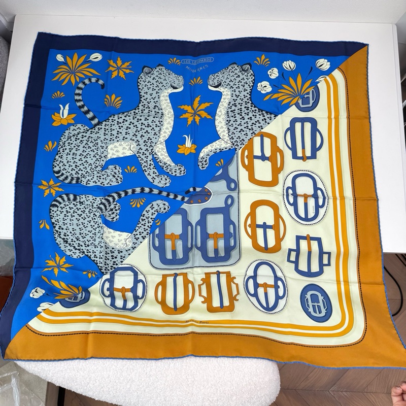 Hermes/愛馬仕 桑蠶絲絲巾-5