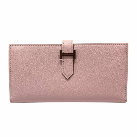 HERMES BÉARN SOUFFLET 長夾 淡粉色