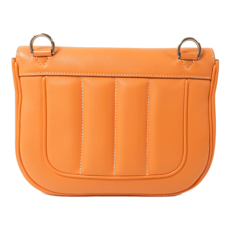 HERMES Swift皮革Mini Berline銀扣肩背袋Feu-2