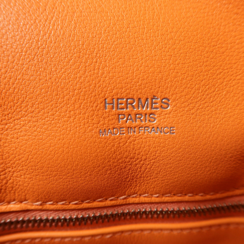 HERMES Swift皮革Mini Berline銀扣肩背袋Feu-5