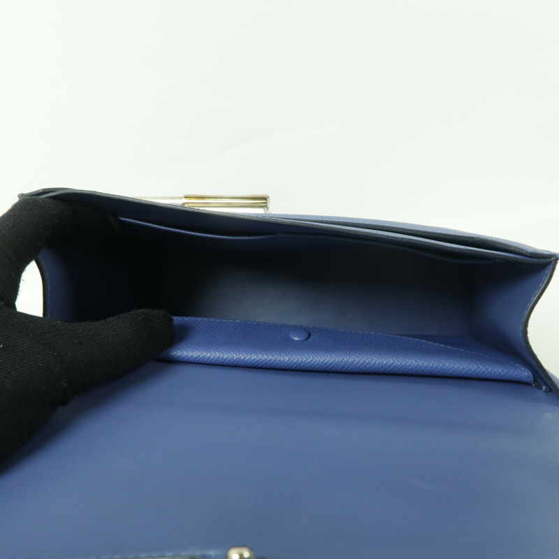 HERMES Epsom皮革Verrou 23銀扣肩背袋Bleu Encre-4