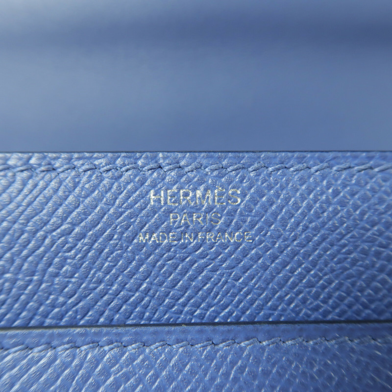 HERMES Epsom皮革Verrou 23銀扣肩背袋Bleu Encre-5
