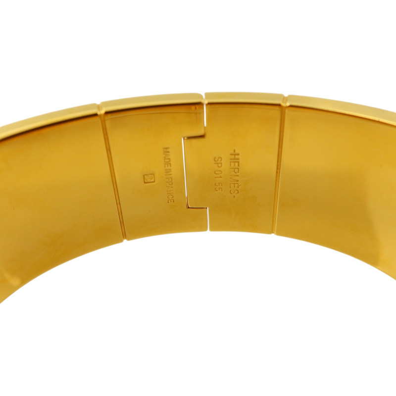 HERMES 金屬/琺瑯Charniere Wide Bangle金扣手鐲-8