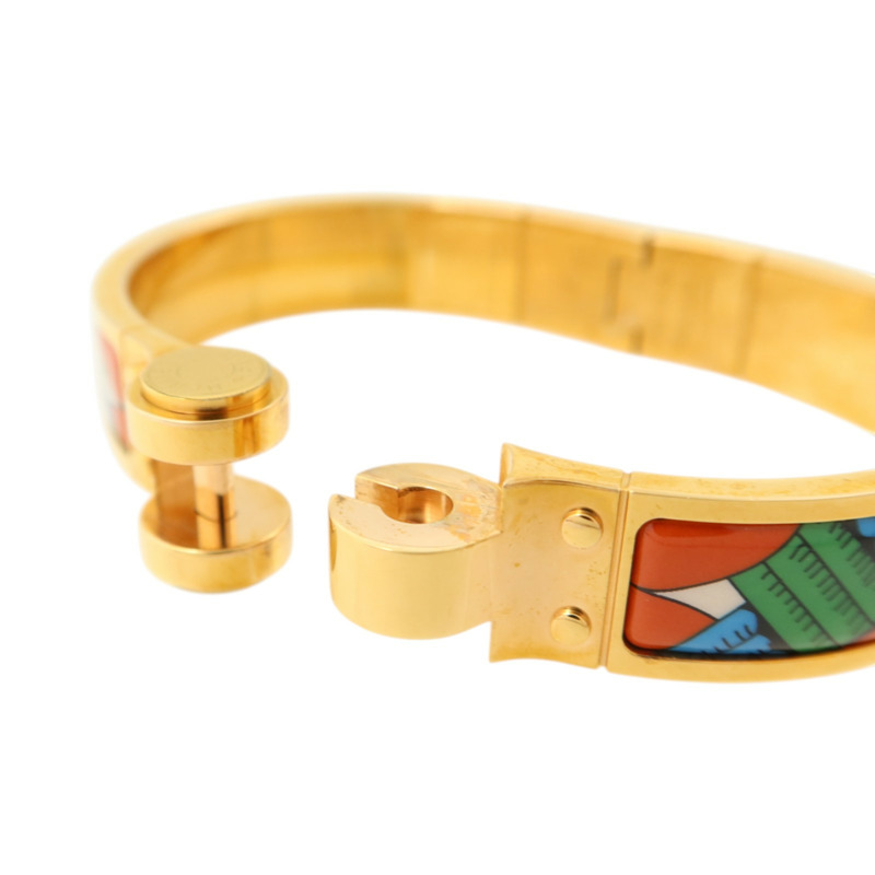 HERMES 金屬/琺瑯Charniere Narrow Bangle手鐲-5