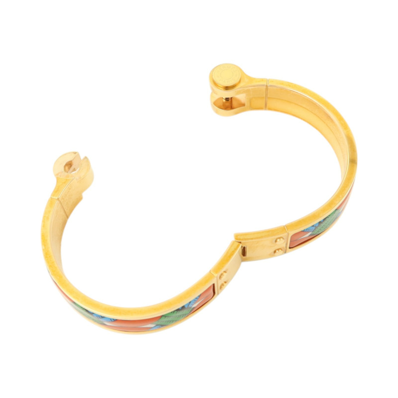 HERMES 金屬/琺瑯Charniere Narrow Bangle手鐲-6