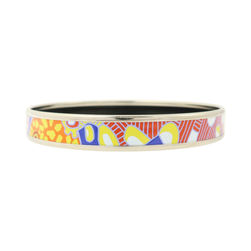 HERMES 金屬/琺瑯Enamel Narrow Bangle手鐲-2