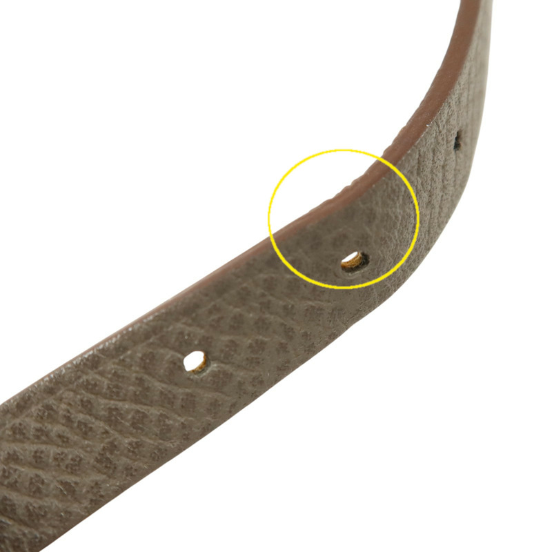 HERMES Epsom皮革/Swift皮革Double Tour Bracelet銀扣手鏈Etain/Gold-10