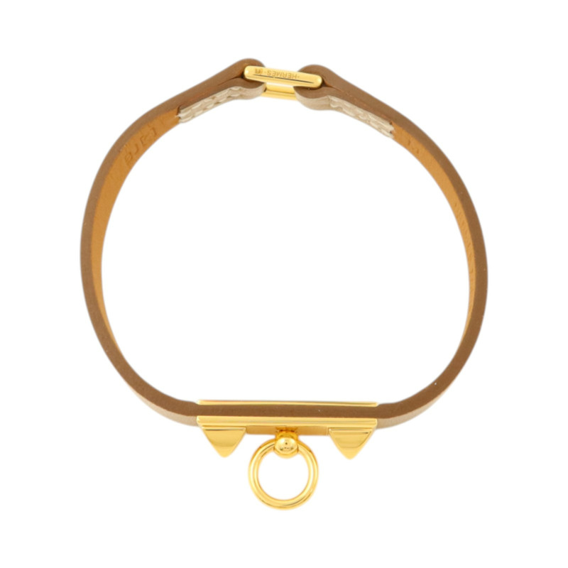 HERMES Swift皮革Rivale Mini Bracelet金扣手鏈-3