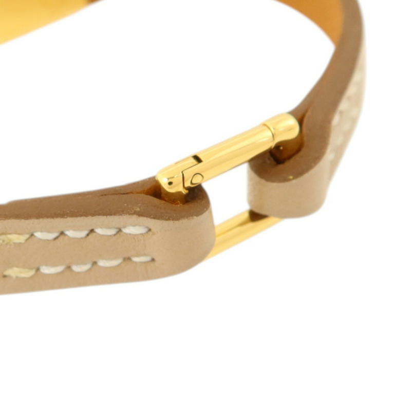 HERMES Swift皮革Rivale Mini Bracelet金扣手鏈-4