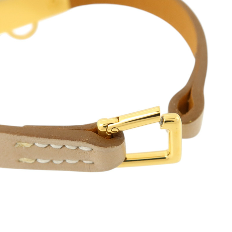HERMES Swift皮革Rivale Mini Bracelet金扣手鏈-5