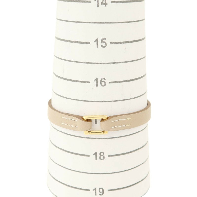 HERMES Swift皮革Rivale Mini Bracelet金扣手鏈-9