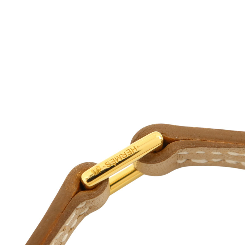HERMES Swift皮革Rivale Mini Bracelet金扣手鏈-12