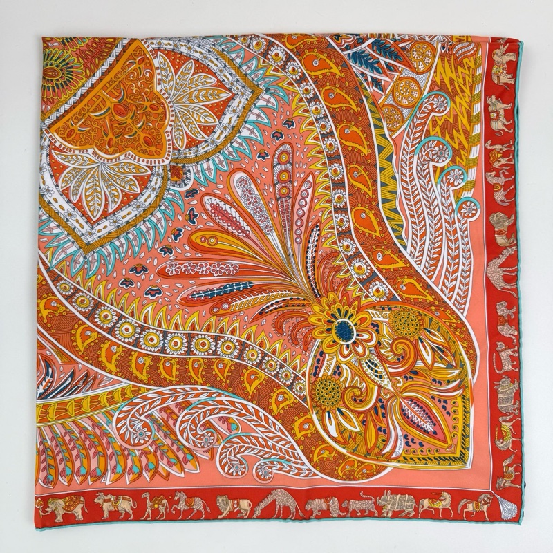 Hermes/ 爱马仕 桑蚕丝丝巾-5