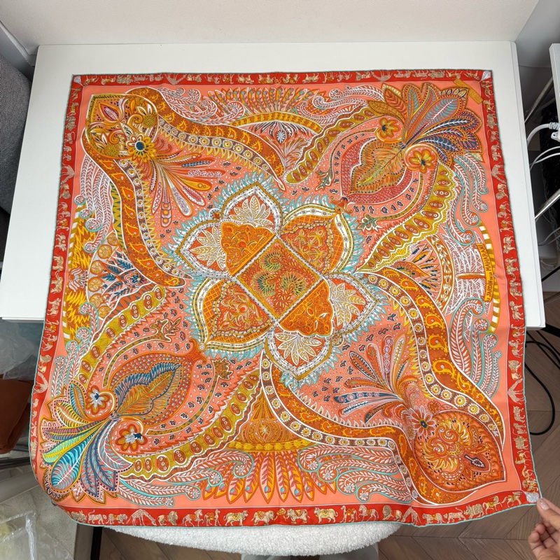 Hermes/ 爱马仕 桑蚕丝丝巾-7