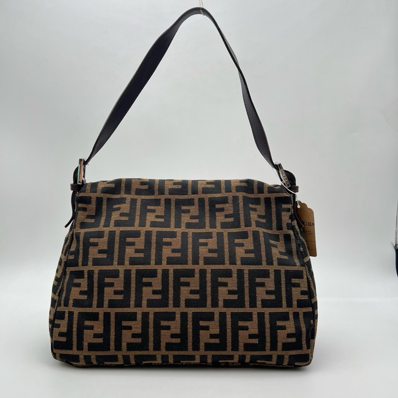 FENDI 芬迪中古老花大胖丁單肩包 銀扣 尺寸約29*21*12-1