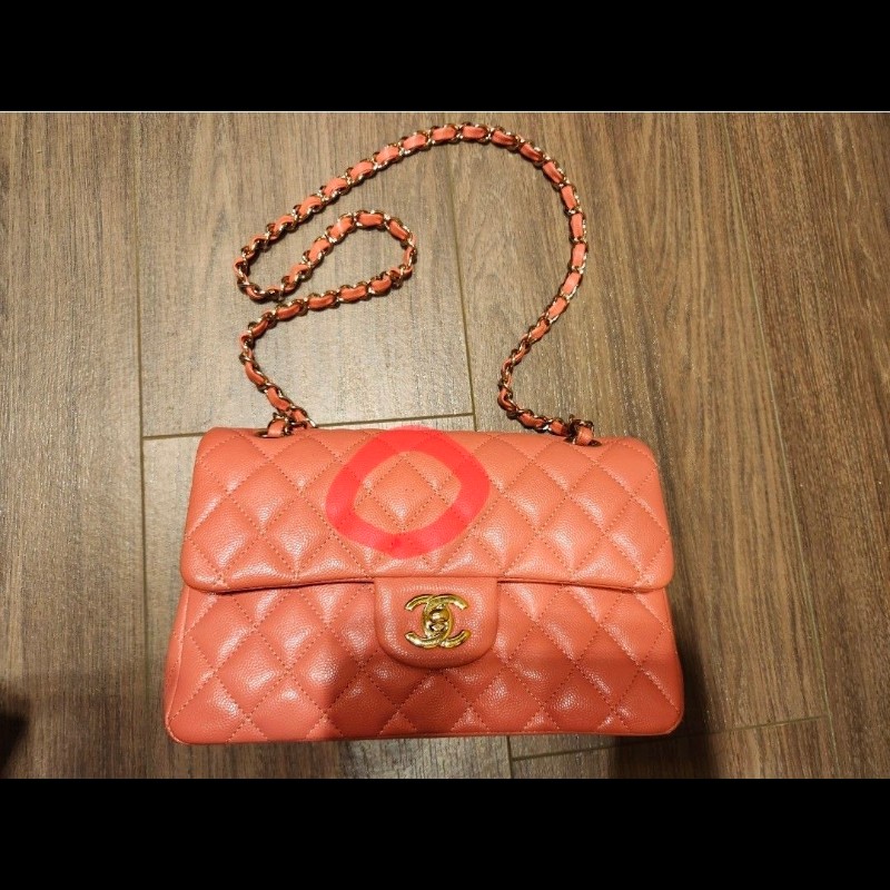 Chanel Classic Flap 23 (CF) 荔枝牛皮淡金扣-1