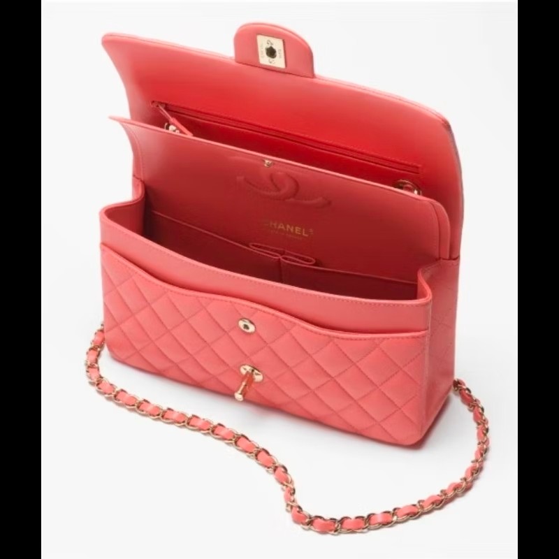 Chanel Classic Flap 23 (CF) 荔枝牛皮淡金扣-5