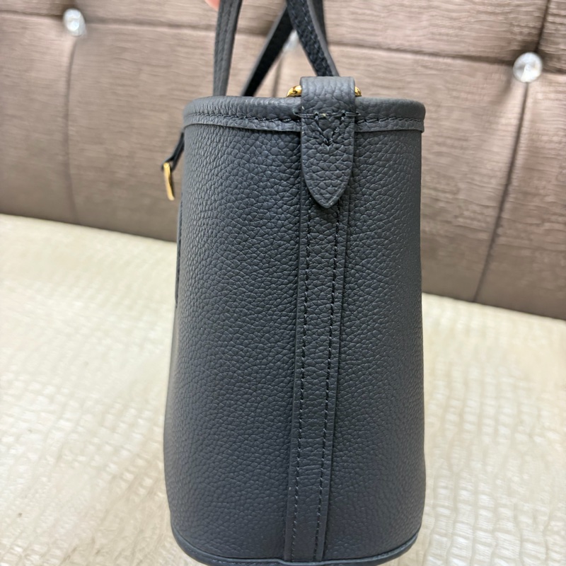 LV 原花黑牛皮雙面Neverfull insideout BB托特包-2