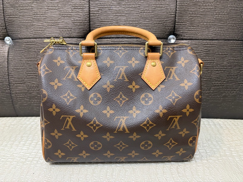 LV 原花金釦Speedy 25手提斜背包M41113-2
