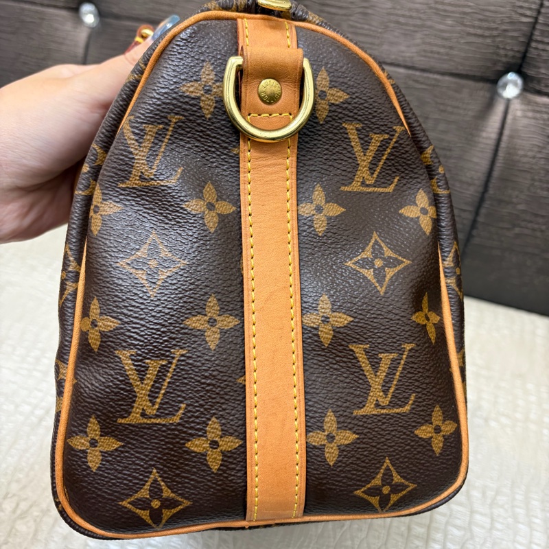 LV 原花金釦Speedy 25手提斜背包M41113-4