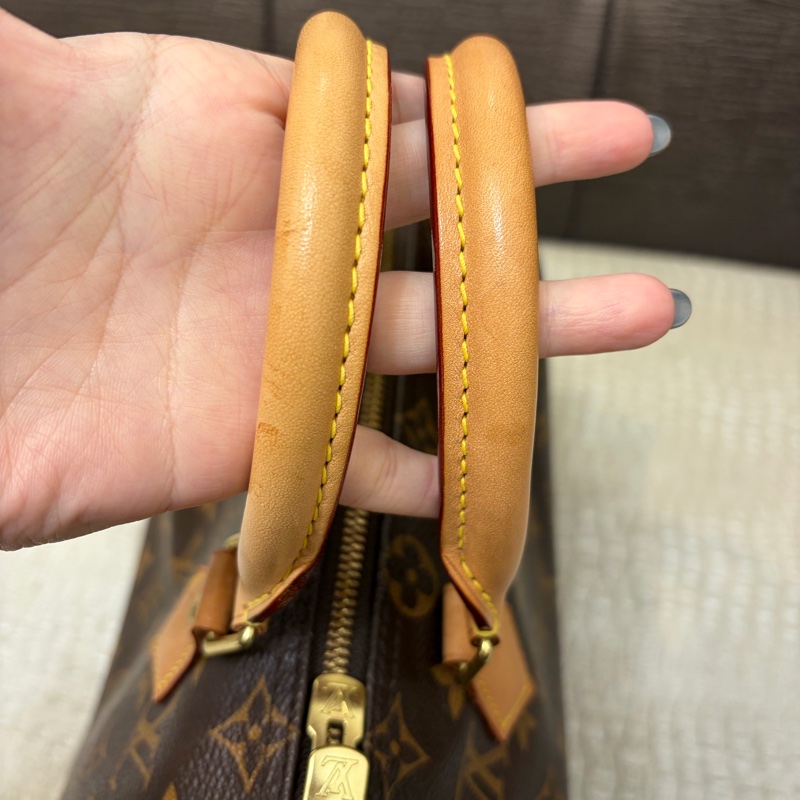 LV 原花金釦Speedy 25手提斜背包M41113-6