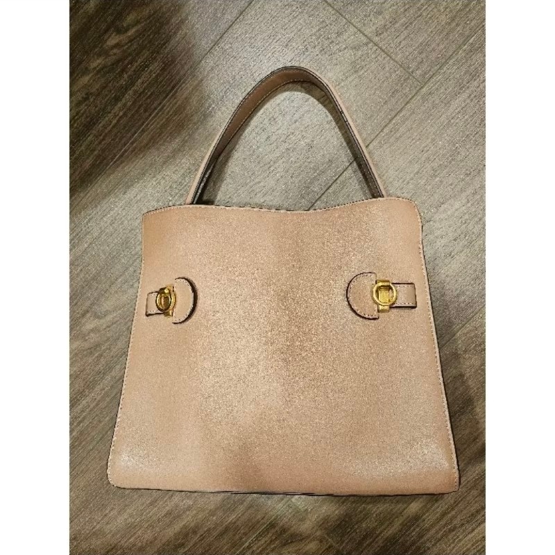 Tory Burch LEE RADZIWILL SMALL DOUBLE BAG粉色小號/九成五新-5