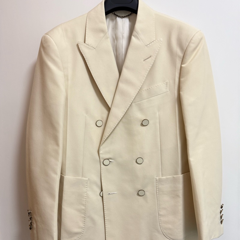 Louis Vuitton ivory double breasted blazer jacket 44 西裝外套-0