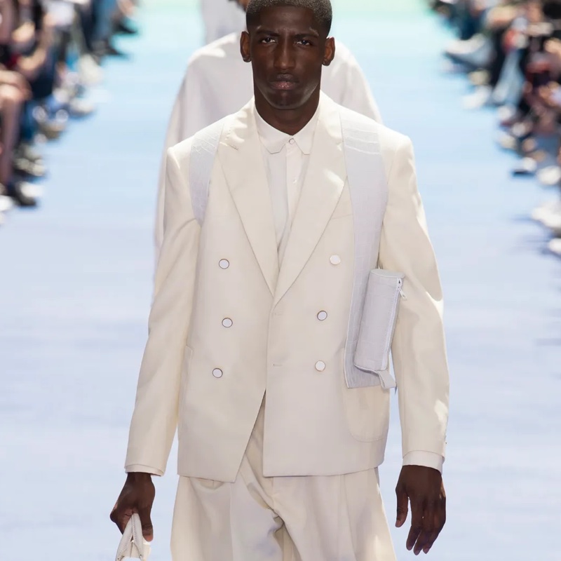 Louis Vuitton ivory double breasted blazer jacket 44 西裝外套-6