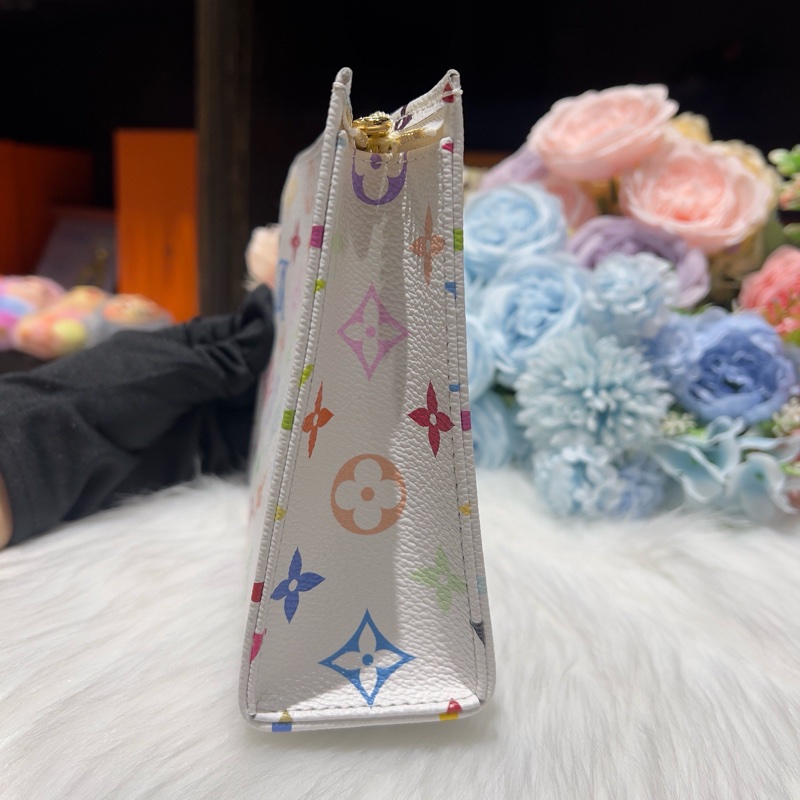 lv 村上隆 聯名款 洗漱包19 白三彩 全新芯片 中號 女款 白色-2