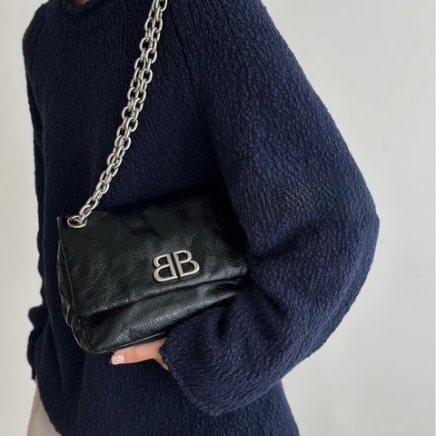 #小紅書爆款 Balenciaga Monaco Mini 黑銀 枕頭包