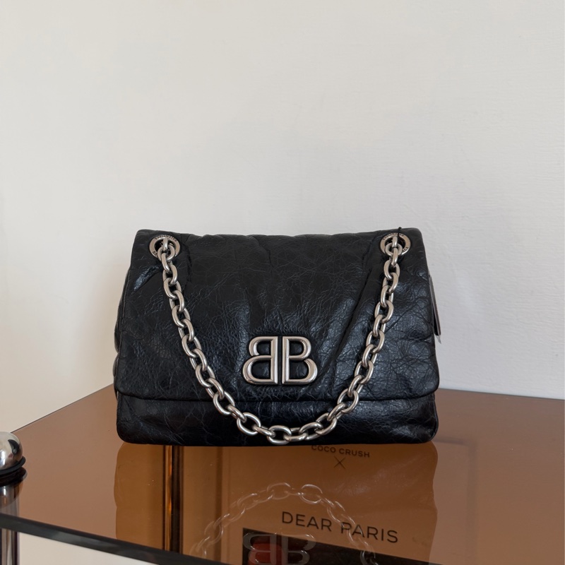 #小紅書爆款 Balenciaga Monaco Mini 黑銀 枕頭包-1