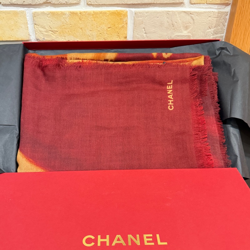 Chanel VIC 馬年新年禮 Cashmere 大披肩 💛全新-0