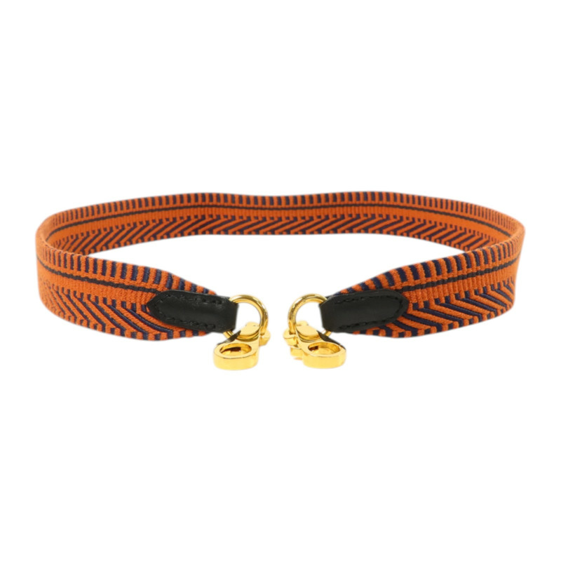 HERMES 帆布/Swift皮革Sangle Cavale Strap 25mm金扣肩帶-2