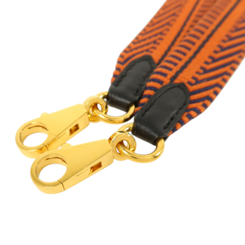 HERMES 帆布/Swift皮革Sangle Cavale Strap 25mm金扣肩帶-4