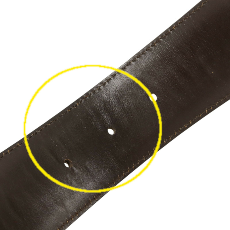 GUCCI GG帆布/牛皮皮革Belt金扣皮帶-4