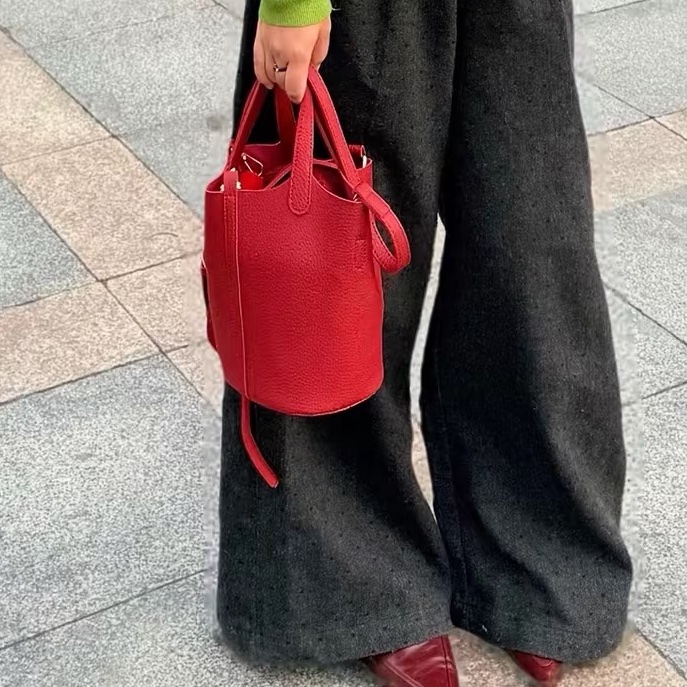 🐴Hermès愛馬仕蕃茄紅銀扣菜籃子18手提包Picotin-2