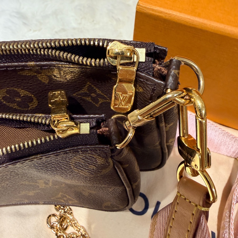 100%正品-粉紅色 Pochette 包包- 五合一麻將包- M44840-2