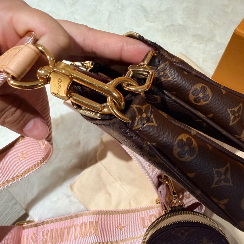 100%正品-粉紅色 Pochette 包包- 五合一麻將包- M44840-13