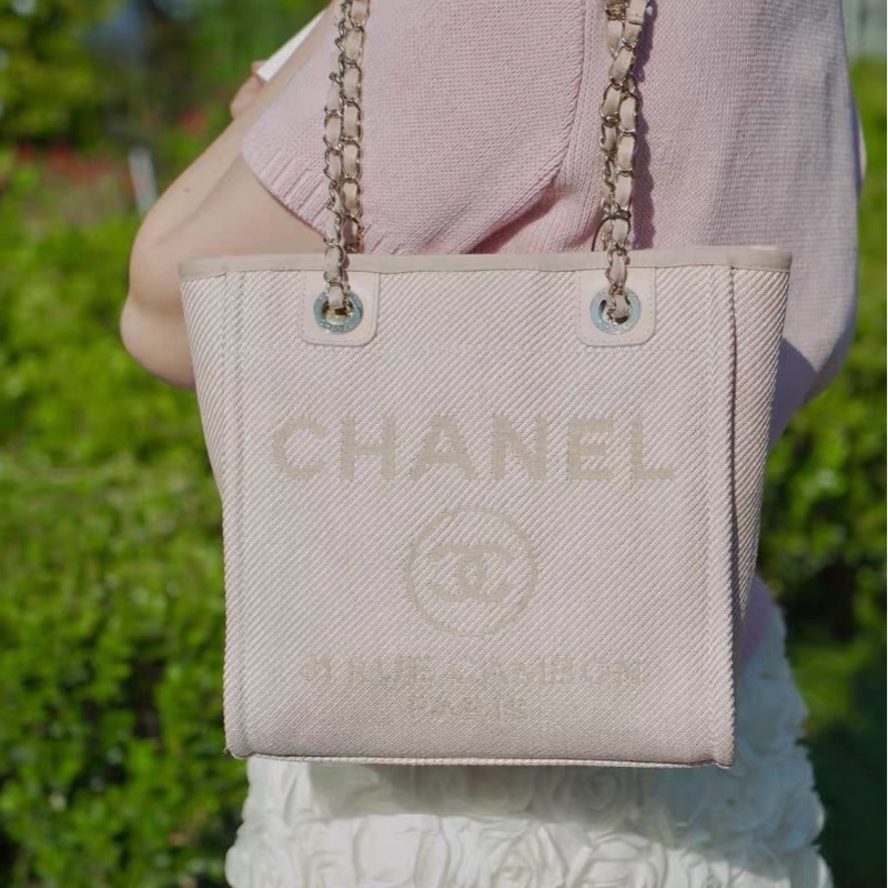 Chanel/香奈兒 粉色沙灘包小號tote💗 尺寸:25*26*11cm 30開-1